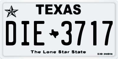 TX license plate DIE3717