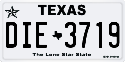 TX license plate DIE3719