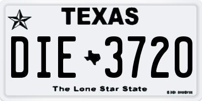 TX license plate DIE3720