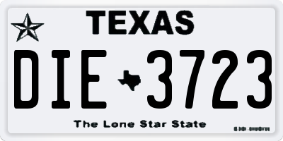 TX license plate DIE3723