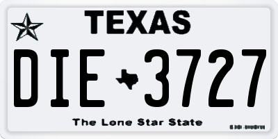 TX license plate DIE3727