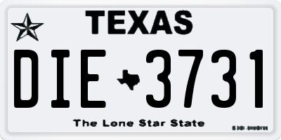 TX license plate DIE3731