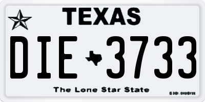 TX license plate DIE3733