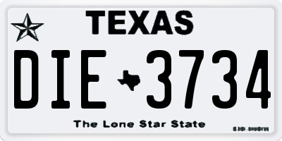 TX license plate DIE3734