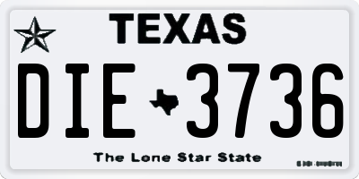 TX license plate DIE3736