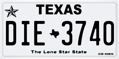 TX license plate DIE3740