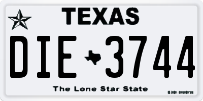 TX license plate DIE3744