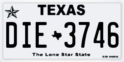 TX license plate DIE3746