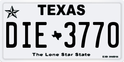 TX license plate DIE3770