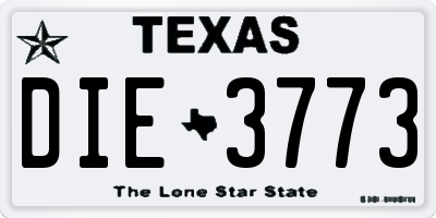 TX license plate DIE3773