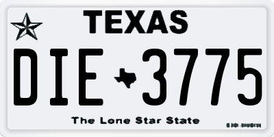 TX license plate DIE3775