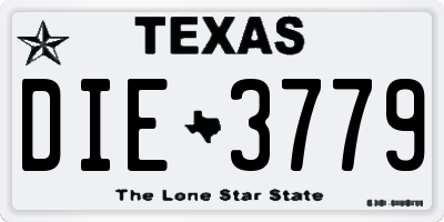 TX license plate DIE3779