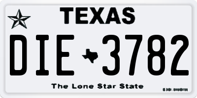 TX license plate DIE3782
