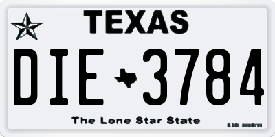 TX license plate DIE3784