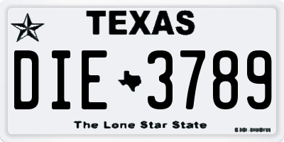 TX license plate DIE3789