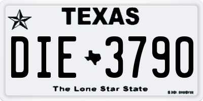 TX license plate DIE3790