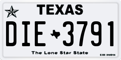 TX license plate DIE3791