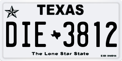 TX license plate DIE3812