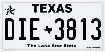 TX license plate DIE3813
