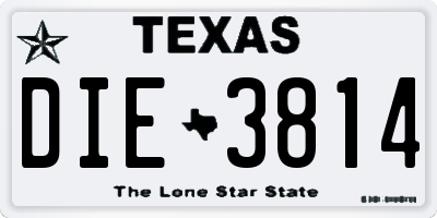 TX license plate DIE3814