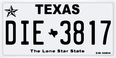 TX license plate DIE3817