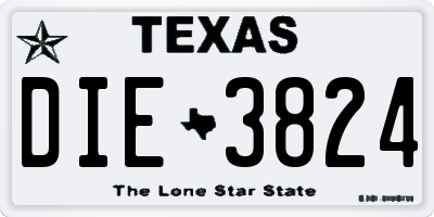 TX license plate DIE3824