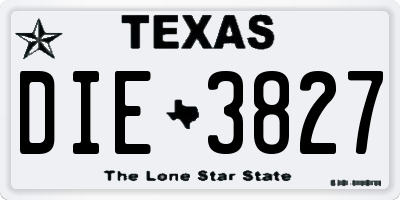 TX license plate DIE3827