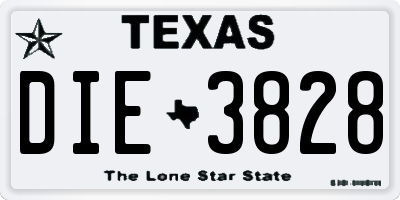 TX license plate DIE3828