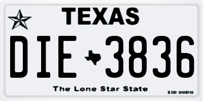 TX license plate DIE3836