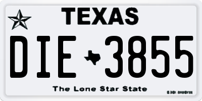 TX license plate DIE3855