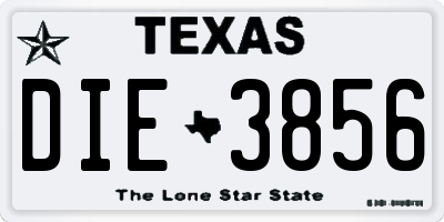 TX license plate DIE3856