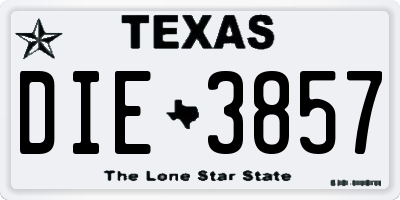 TX license plate DIE3857