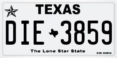 TX license plate DIE3859