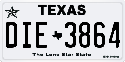 TX license plate DIE3864
