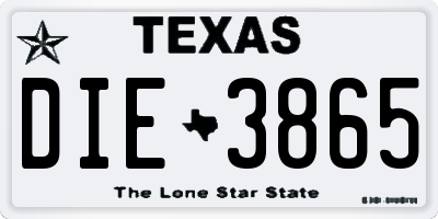 TX license plate DIE3865