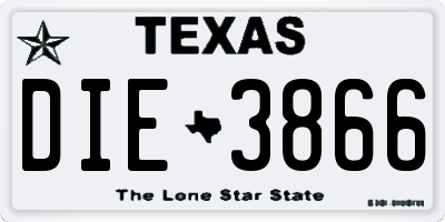 TX license plate DIE3866