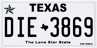 TX license plate DIE3869