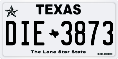 TX license plate DIE3873