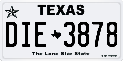 TX license plate DIE3878