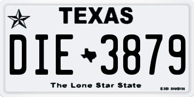TX license plate DIE3879