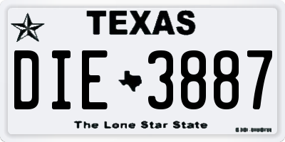 TX license plate DIE3887