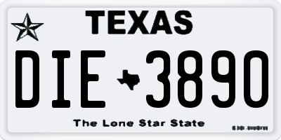 TX license plate DIE3890