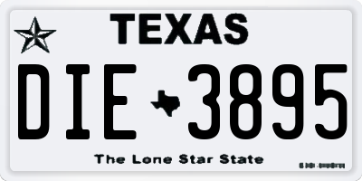 TX license plate DIE3895