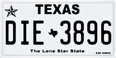 TX license plate DIE3896