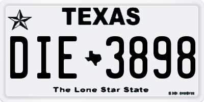 TX license plate DIE3898