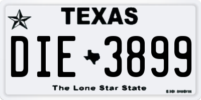 TX license plate DIE3899