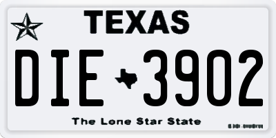 TX license plate DIE3902