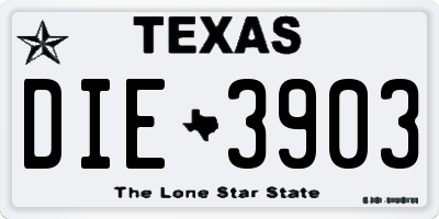 TX license plate DIE3903