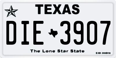 TX license plate DIE3907