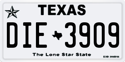 TX license plate DIE3909